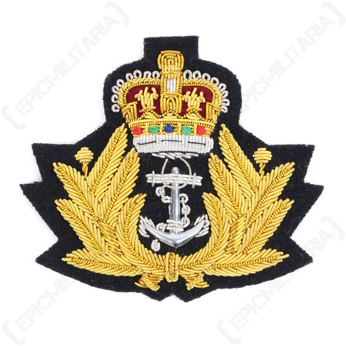 Navy peak cap badge queens - peak,