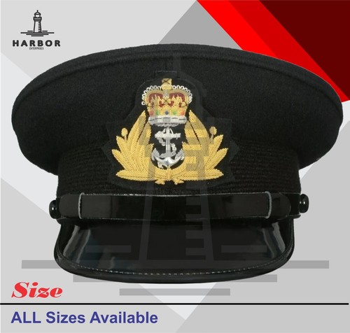 Royal navy officer black cap - navy,
