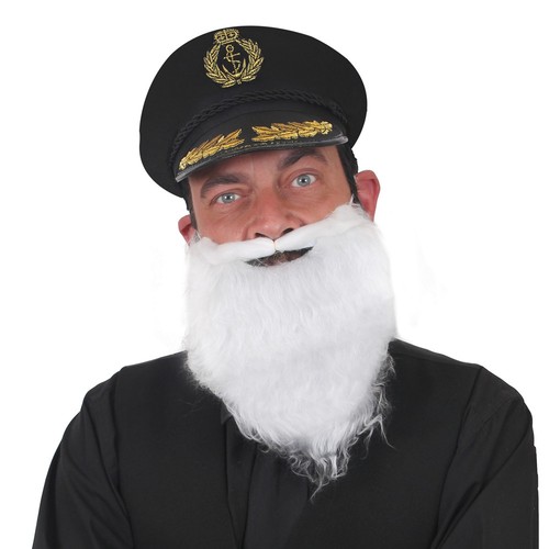 Adults black sailors hat - adults, gold